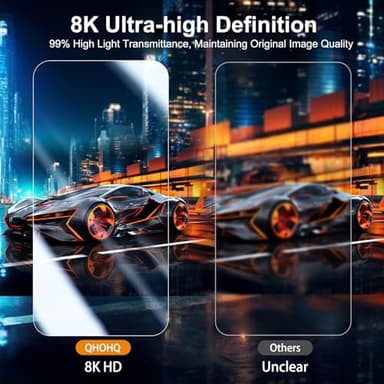 QHOHQ [1-Second Auto-Install] 3 Pack Screen Protector for iPhone 17 Pro [6.3 Inch] + 1 Set Camera Lens Protector, Shatterproof Tempered Glass, [Military Grade Protection], Anti-Finger, Case Friendly - Image 7