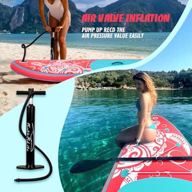 FEATH-R-LITE Inflatable Paddle Board Stand Up Paddleboards for Adults SUP with Complete Premium Accessories Pump, Adjustable Paddle, Leash, Three Fins, Waterproof Phone Bag, Repair Kit, Backpack - Image 5