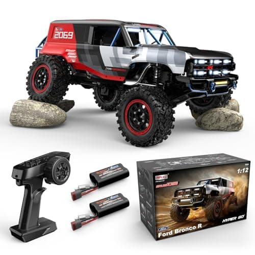 MJX H12P 1/12 Ford Bronco R Brushless RC Crawlers for Adults, Waterproof 4X4 Off-Road RC Rock Trucks with Portal Axles, Hard Case Licensed Remote Control Truck, RTR All Terrain RC Cars with 2 Battery - Image 1