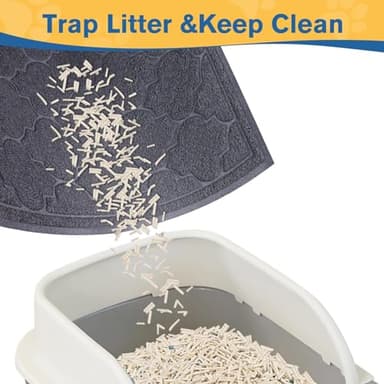 LuxStep Cat Litter Mat Litter Trapping Mat, 23x35 Inch Waterproof and Non-Slip Mat for Clean Floors, Large Litter Pad for Indoor Cat Supplies and Essentials, Grey - Image 5