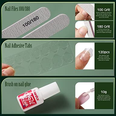 Short Square Press on Nails, Teenitor 576pcs Short Press on Fake Nails With Nail Glue And Adhesive Stickers, 12 Colors Matte Press On Short Nails, 12 Colors Glossy Short Press On Nails, Short Glue On Nails With Nail Stickers Rhinestones - Image 8