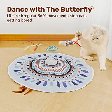 Potaroma Cat Toys Chargeable, 3in1 Hide and Seek for Kittens, Interactive Automatic Play, Fluttering Butterfly, Moving Wand Feather, Indoor Kitty Exercise 22.8 Inch Cover for All Breeds - Image 4