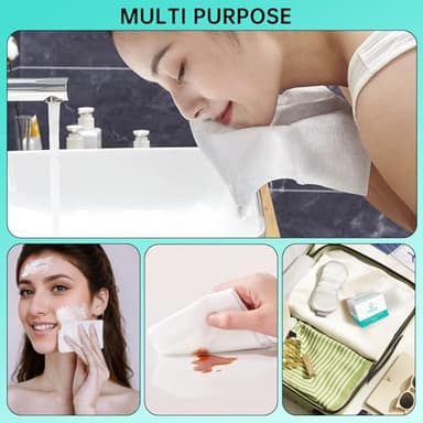 ONLYCARE Disposable Face Towel, Biodegradable Face Towels, 10" x 12" Super Thick Soft Facial Towels, 50 Count Face Towelettes Disposable for Sensitive Skin, Makeup Remover Dry Wipes, 1 Pack - Image 6