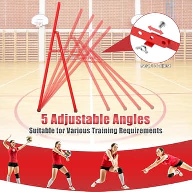 TomCare 7x4FT Volleyball Rebounder Net Bounce Back Training Equipment with 5 Adjustable Angles Volleyball Practice Net for Bumping & Spiking Portable & Steady Indoor Outdoor Rebound with Sandbags - Image 5