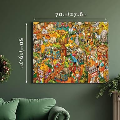 Jigsaw Puzzles for Adults, 1000 Pieces Animal Paradise Puzzle, Cartoon Painting Challenging Puzzles for Family Activity Game Nights Gifts Fidget Stress Relief - Image 5