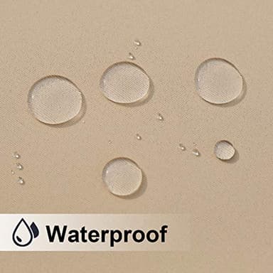 NICETOWN 2 Panels Patio Outdoor Curtains 95 inch Length, Thermal Insulated Silver Stainless Steel Grommet Weighted Room Darkening Indoor Outdoor Drapes for Terrace, Biscotti Beige, W52 x L95 - Image 4