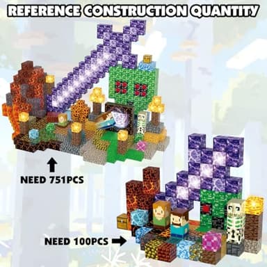 AIDYVOI Magnetic Blocks Building Toys Set, Magnetic Building Blocks STEM Construction Toys, 3D Sword Light Up Magnet Cubes Montessori Sensory Stacking Toy for Toddlers Age 3 4 5 6 7 8 - Image 7