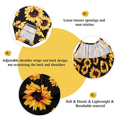 RAISEVERN 2T 3T Romper Baby Girls Slouch Jumpsuit Toddler Infant Strap Backless Sunflower Jumper One Piece Harem Outfits Kid Overalls - Image 4