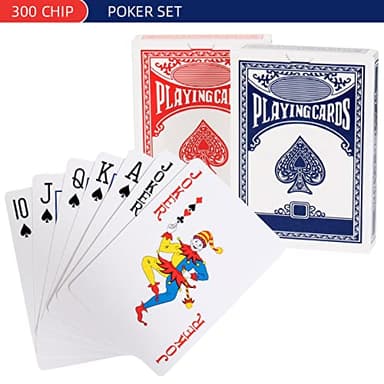 300Pcs Poker Chips Set for Texas Holdem,Blackjack,Professional Poker Kit with Aluminum Case,2 Decks Cards,Dealer,Big Small Blind Buttons and 5 Dice,11.5 Gram Gambling Chips for Casino Games - Image 5