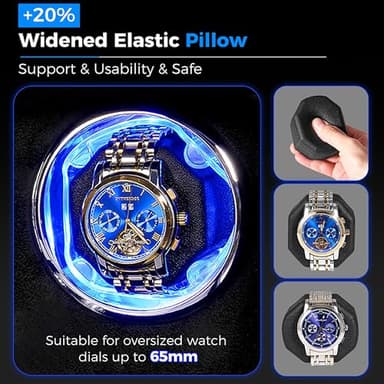 ANWBROAD Watch Winder for Automatic Watches, Double Watch Winder with LED and 4 Rotating Modes, Automatic Watch Winder Super Quiet Motor, Watch Winder Box with Adapter for Man UJWW004B - Image 4