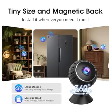 2K Spy Camera - HD Mini Cameras - Small Hidden Camera with Motion Detection and Night Vision, Indoor Nanny Cam Suitable for Pets, Baby - Image 4