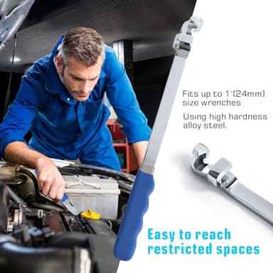 ZIOKOU Wrench Extender Tool Bar,Torque Adaptor Wrench Extension,Extra-Long 15 Inch Wrench Extension for Maximum Leverage,Ideal for Mechanics,DIYers,Garage Mechanics, Amplified Torque Handymen - Image 5