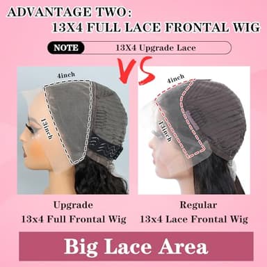 MEIMEI 34 Inch Long Lace Front Wigs Human Hair Loose Wave 250% Density 15A Grade Real Full Large Lace Space 13x4 Loose Deep Wave Lace Frontal Wigs Human Hair Pre Plucked for Black Women - Image 4