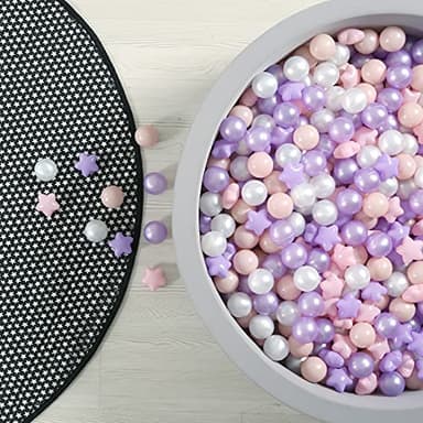 GOGOSO Pink and Purple Star Pit Balls for GirlsToddlers for Playhouse, Baby Pool, Play Ball Fun Centers, for Babies, Kids, Toddlers 1-3, Phthalate Free BPA Free - Image 8