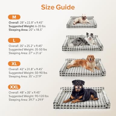 FURTIME Orthopedic Dog Beds Large Sized Dog, XL Washable Memory Foam Pet Couch Bed with Removable Washable Cover, Non-Slip Bottom with Bolster Sides, Grey - Image 6