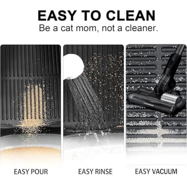 PetNova Extra Large Litter Mat: XL 40"x30" Silicone Waterproof Groove Design Litter Trapping Mat Easy to Clean for Multiple-Cats - Jumbo Non-Slip Cat Box Rug for Floor (Black) - Image 3