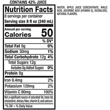 Mott's Apple Light Juice Drink, 64 Fl Oz Bottle (Pack Of 8), 42% Fruit Juice With 50% Fewer Calories Than 100% Apple Juice, Excellent Source Of Vitamin C - Image 12