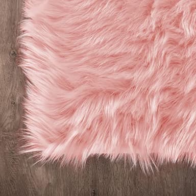 Latepis Pink Area 8x10 Shaggy Faux Sheepskin Fur Rug for Living Room Floor Cute Plush Carpet for Bedroom Girls Soft Furry Rug Luxury Home Decor - Image 6