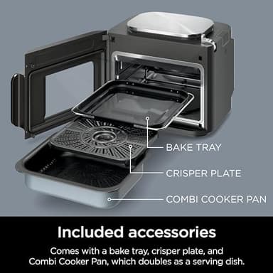 Ninja Combi All-in-One Multicooker, Oven, & Air Fryer, Complete Meals in 15 Mins, 14-in-1 Functions, Combi Cooker + Air Fry, Bake, Roast, Slow Cook and More, 3 Accessories, Stainless Steel, SFP701 - Image 13