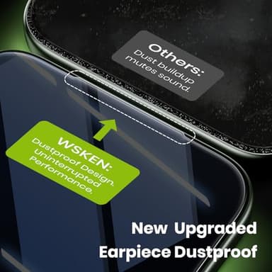 WSKEN for iPhone 17 Pro Max Privacy Screen Protector - [25° Anti-Spy] [Auto-Dust Removal] [Top 9H+ Tempered Glass] 12FT Shatterproof Military Grade Flim Easy Install Case Friendly, 2 Pack - Image 7