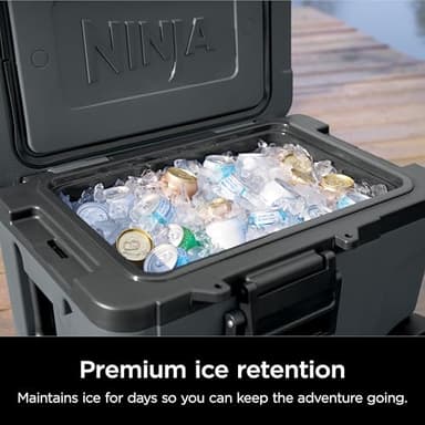 Ninja | Cooler | FrostVault 45QT Cooler with Wheels | Insulated with Temp Dry Storage Drawer | Keeps Ice Cold for Days | for The Beach, Camping, Picnics & More | Grey | FB245CG - Image 5