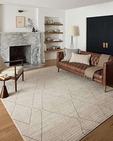 Loloi Darby Collection DAR-03 Sand/Charcoal 9'-2" x 13' Area Rug - Image 1