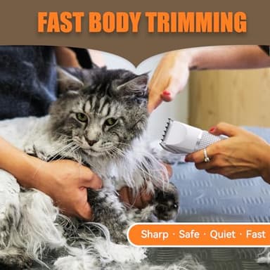 Bautrium Cat Grooming Clippers Kit with Paw Trimmer, 3 in 1 Electric Pet Hair Trimmer Supplies for Thick Matted Hair, Heavy Coat Butt Shaver Cat Razor Fur Trimmer for Dogs at Home - Image 7