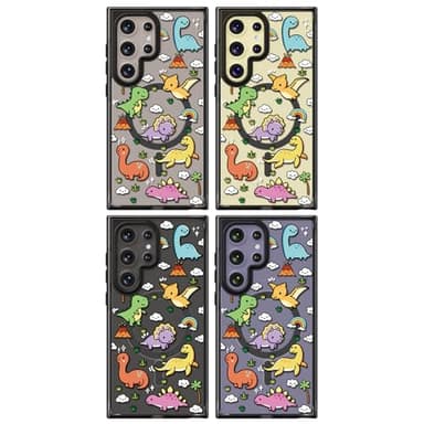 Rosarnnah Magnetic for Samsung Galaxy S24 Ultra Magsafe Case Cute Aesthetic - Durable Shockproof 6.6 ft Drop Impact Phone Case Cover with Funny Fashion Baby Dinosaur Design 6.8" Black - Image 7