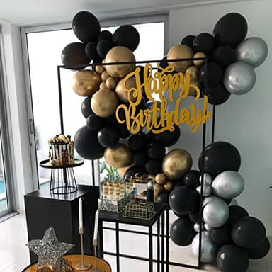 Voircoloria 130pcs Black Balloons Different Sizes 18" 12" 10" 5" Party Latex Balloons for Birthday Graduation Baby Shower Anniversary New Year Holiday Party Decorations - Image 5