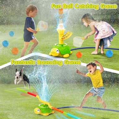4-in-1 Turtle Water Sprinkler for Kids Summer Toys, Outdoor Toys for Toddlers, Kids Sprinkler Water Toys, Backyard Games for Summer Fun, Backyard Games Splash Water Toys Gifts for Boys Girls Dogs - Image 3