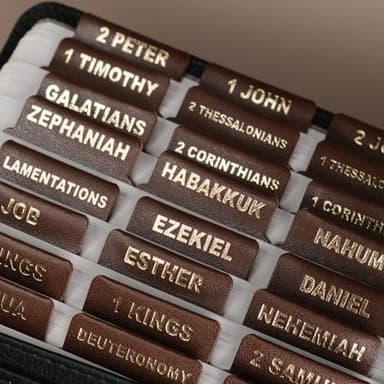 UPAFEXXI-Leather Bible Tabs, Bible Tabs for women and men(Gold Foil Lettering) Large Print Stickers, Easy to Read and Apply, 80 Chapters Labels for Easy Navigation(Brown) - Image 7