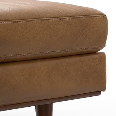 SIMPLIHOME Morrison Mid-Century Modern 89 inch Wide Sofa with Ottoman Set in Caramel Brown Genuine Leather for the Living Room and Family Room - Image 15