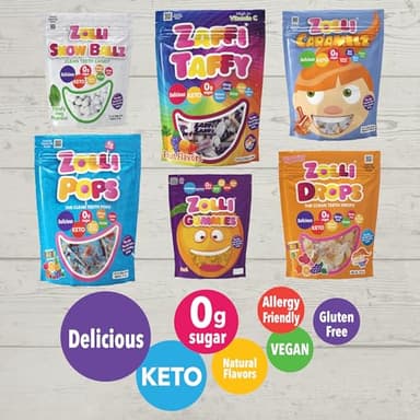 Zollipops Halloween Pack - Clean Teeth Pops Sugar Free Candy with Xylitol, Dye-Free Lollipops - Keto & Diabetic-Friendly, Dentist-Approved Treats for Kids (Assorted Fruit, 1.6oz, Pack of 8) - Image 4