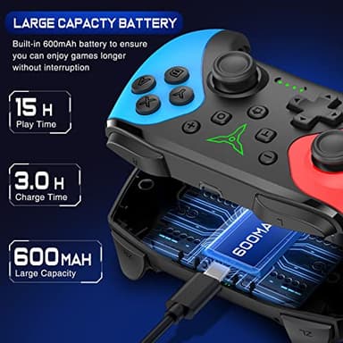 Wireless Switch Controller for Nintendo Switch/Switch 2/Lite/OLED Controller, Switch Controller with a Mouse Touch Feeling on Back Buttons, Extra Switch Pro Controller with Wake-up,Programmable, Turbo Function - Image 6