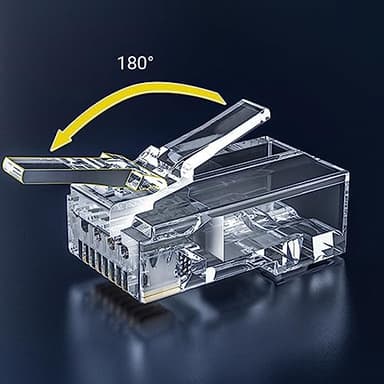 ZOERAX 100-Pack RJ45 Cat6 Pass Through Connector RJ45 Modular Plugs for Solid or Stranded UTP Cable - Image 5
