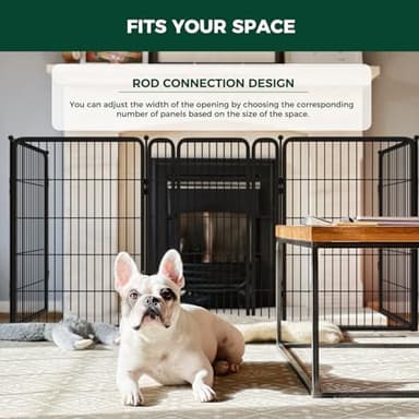 FXW Dog Gate Extra Wide Designed for Indoor Use, Adjustable Width Up to 219-inch Wide (40" H 8 Panels for Puppies and Small Dogs), Black - Image 3