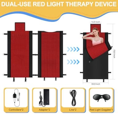 Kaoudt 2025 New Dual Wavelength LED Beads 660nm&850nm Red Light Therapy Mat Full Body Used to Relieve Pain 73''x 33'' - Image 4