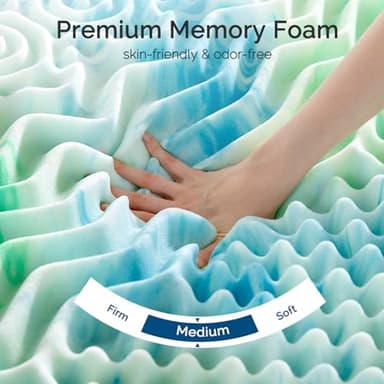 SOOSLEEPY 2 Inch 7-Zone King Memory Foam Mattress Topper Egg Crate Cooling Gel Infused Mattress Pad Bed Topper for Pressure Relief and Back Pain Soft & Breathable, CertiPUR-US Certified - Image 7