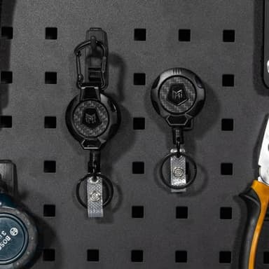 MNGARISTA Upgraded Heavy Duty Retractable Keychain, Belt Clip Ver. & Carabiner Ver., 10 oz Retraction, 31.5" Stainless Steel Cable, 3K Carbon Fiber Tactical ID Badge Reel Key Chain Retractor, 2 Pack - Image 2