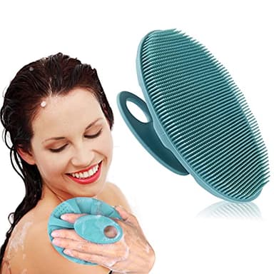 INNERNEED Soft Silicone Body Cleansing Brush Shower Scrubber, Gentle Exfoliating and Massage for All Kinds of Skin (Dark Green) - Image 1