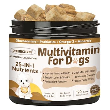Dog Multivitamin with Probiotics - Dog Vitamins and Supplements - Multivitamin for Dogs with Glucosamine, Omega 3 and Probiotics for Dogs Digestive Health, Immunity, Joint, Hip, Skin and Coat - Image 1