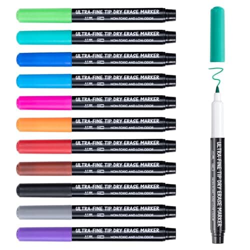 maxtek Dry Erase Markers, 0.7mm Ultra Fine Tip, Low Odor, 12 Count - Image 1