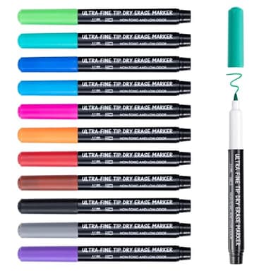 maxtek Dry Erase Markers, 0.7mm Ultra Fine Tip, Low Odor, 12 Count - Image 1