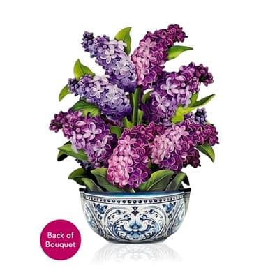 Freshcut Paper Pop Up Cards, Garden Lilacs, 12 Inch Life Sized Forever Flower Bouquet 3D Popup Greeting Card, Birthday Cards, Thank You Card, Blank Notecard & Envelope - Image 6