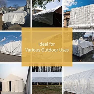 GUARD SHIELD White Tarp 12x16 Feet Medium Duty All Purpose Poly Tarps Cover 7mil (2-Pack) - Image 6