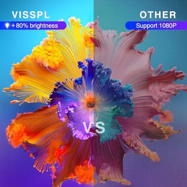 Mini Projector, VISSPL Full HD 1080P Video Projector, Portable Outdoor Projector with Tripod, Kids Gift, Home Theater Movie Phone Projector Compatible with Android/iOS/Windows/TV Stick/HDMI/USB - Image 2