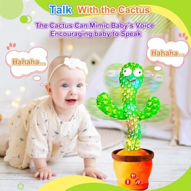 Vitosup Rechargeable Dancing Talking Cactus Toy for Baby Toddler, Volume Adjustable, Singing, Mimicking, Repeating, Toddler Baby Toys for Girls Boys, Birthday or Chirstmas Gifts - Image 4