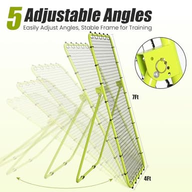 CHAOBING 7x4 FT Volleyball Rebounder Net, 5-Angle Adjustable with Steel Frame & High-Tension PE Netting, for Lacrosse, Baseball, Soccer Practice Perfect for Setting, Spiking, and Bumping (Green) - Image 2