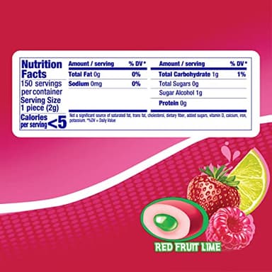 Mentos SugarFree Chewing Gum with Xylitol 15 Piece Bottle Bulk Pack of, Red Fruit & Lime, (Pack of 10) - Image 2