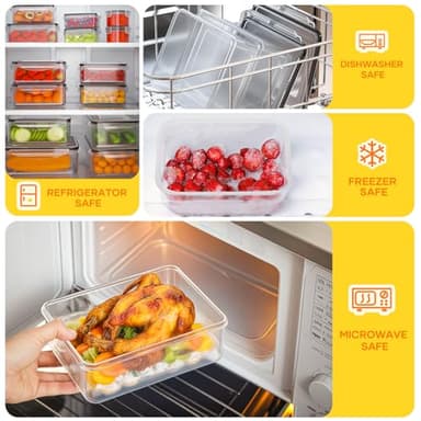 52 PCS Food Storage Containers with Lids Airtight (26 Lids & 26 Containers)- Reusable Plastic Leakproof Meal-Prep Container for Kitchen Storage Organization Microwave/Dishwasher Safe with Labels & Pen - Image 5